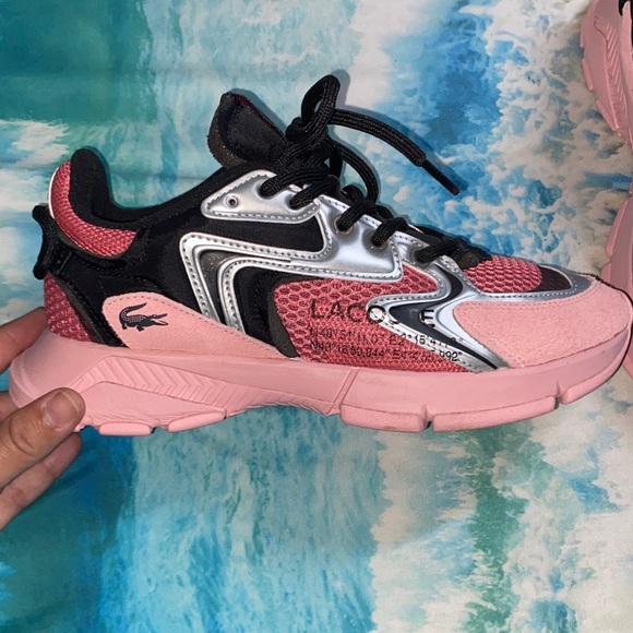 Lacoste Pink and Silver Athletic Shoes